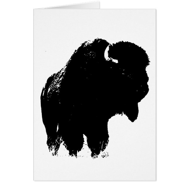 Bison de bison noir et blanc Pop Art (Devant)