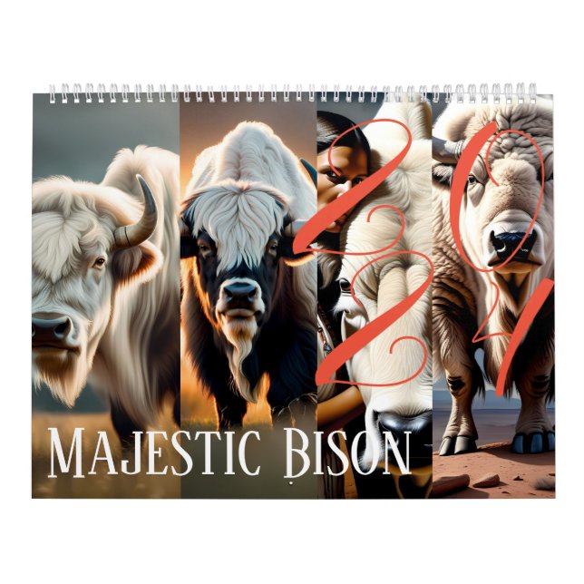 Bison Majestic - Calendrier 2024 : Un voyage à tra (Protection)