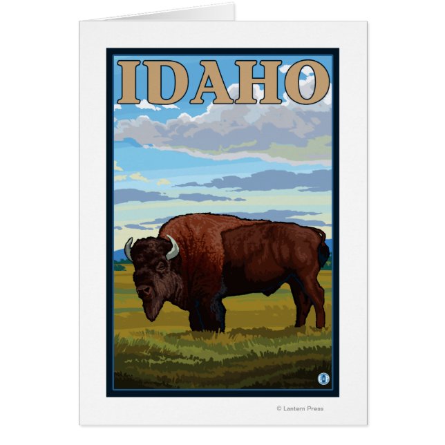 Bison ScèneIdahoVintage Affiche de voyage (Devant)