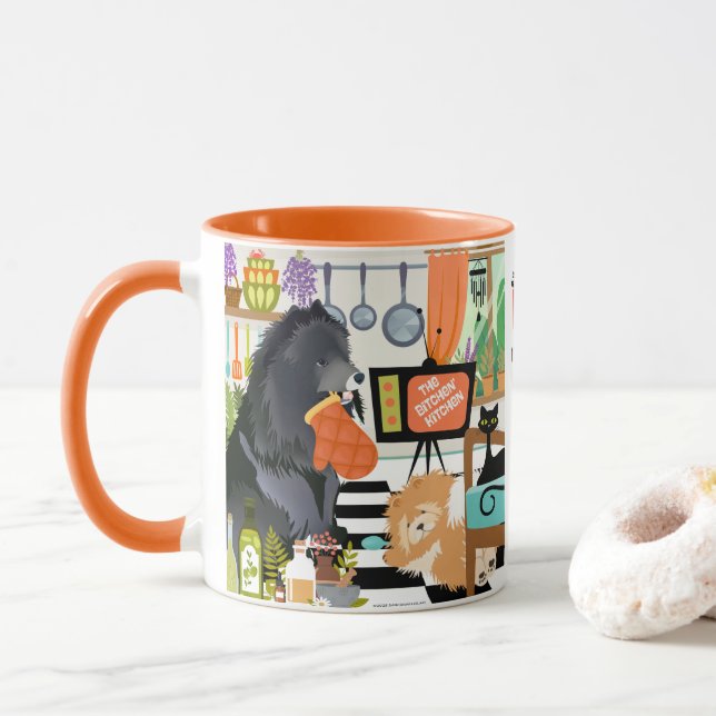 BITCHEN KITCHEN measure 1 1/2 cups dog cute mug (Avec donut)