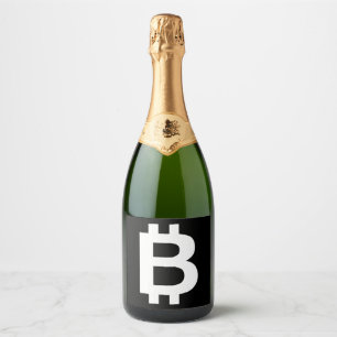 Bitcoin B Cool Éparkling Vin Étiquette