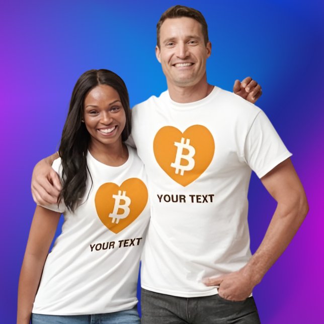 Bitcoin B en T-shirt Coeur Orange (Créateur téléchargé)