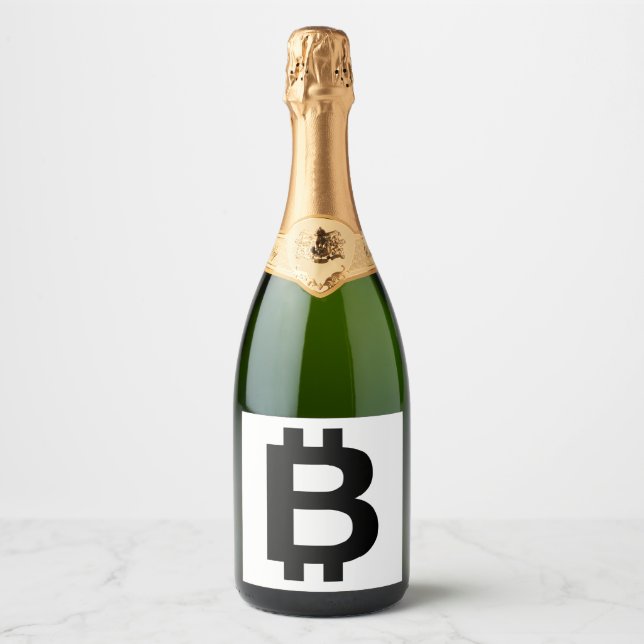 Bitcoin B Gras Sparkling Vin Étiquette (Devant)