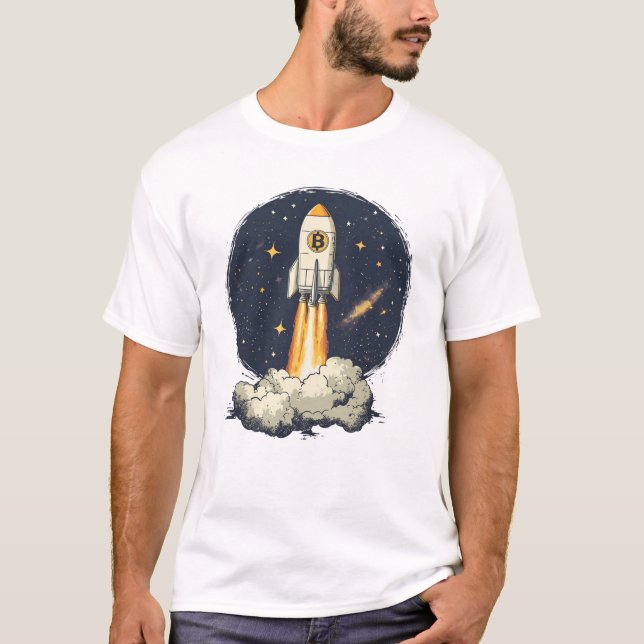 Bitcoin BTC Pièce À La Lune Crypto T-Shirt (Devant)