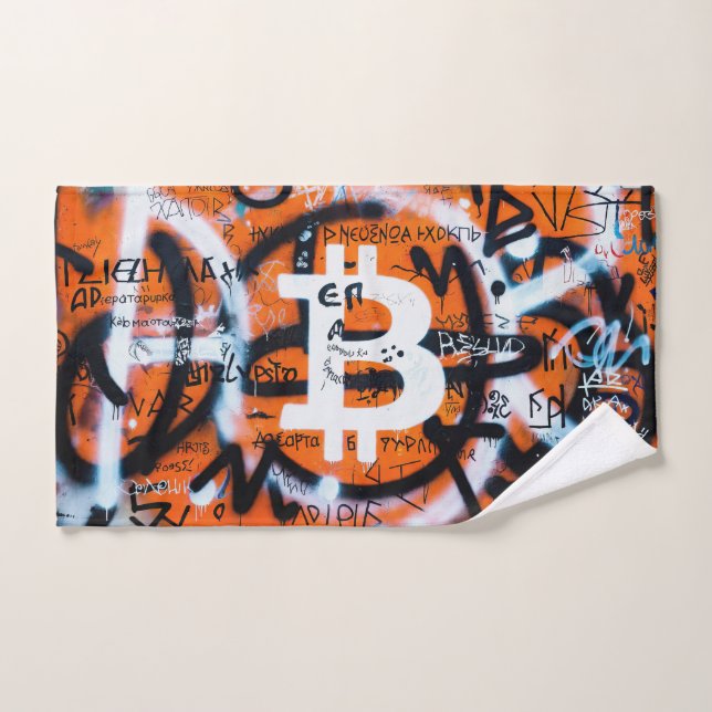 "Bitcoin Graffiti" (Style #4) Art de rue (Serviette à main)