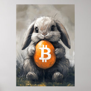 Bitcoin Rabbit Hotte Crypto Bunny Poster