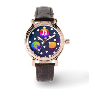 Bitcoin Solar Space Designer (coloré) Montre