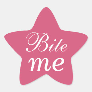 Bite Me Star Sticker - Rose