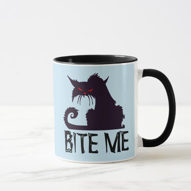 BITE MOI ! Drôle café de chat Mugs (Droite)