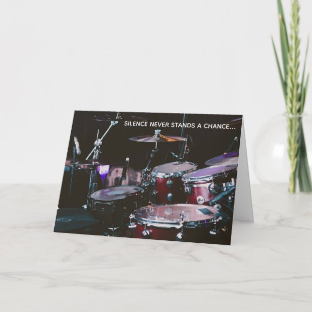 Bizarre pas de silence Lourd Tambour Carte d'anniv (Devant)