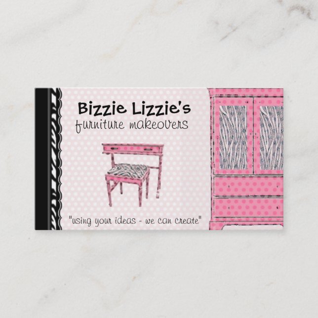 Bizzie Lizzie Zebra et Carte de visite de points (Devant)