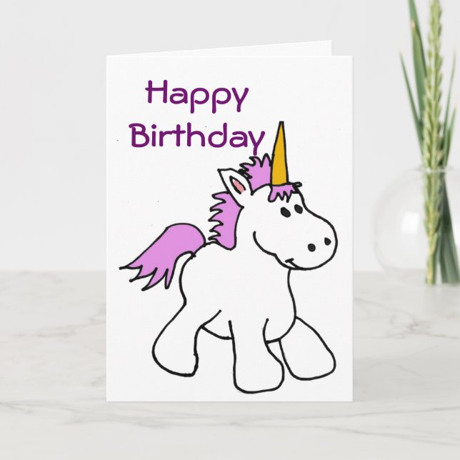 BK - Carte d'anniversaire de la licorne (Devant)