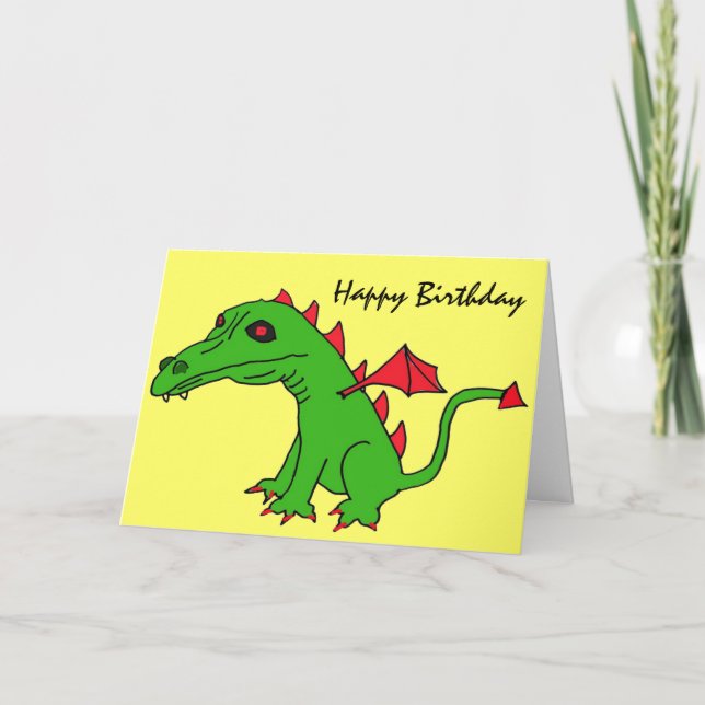 BK - Drôle dragon carte d'anniversaire (Devant)