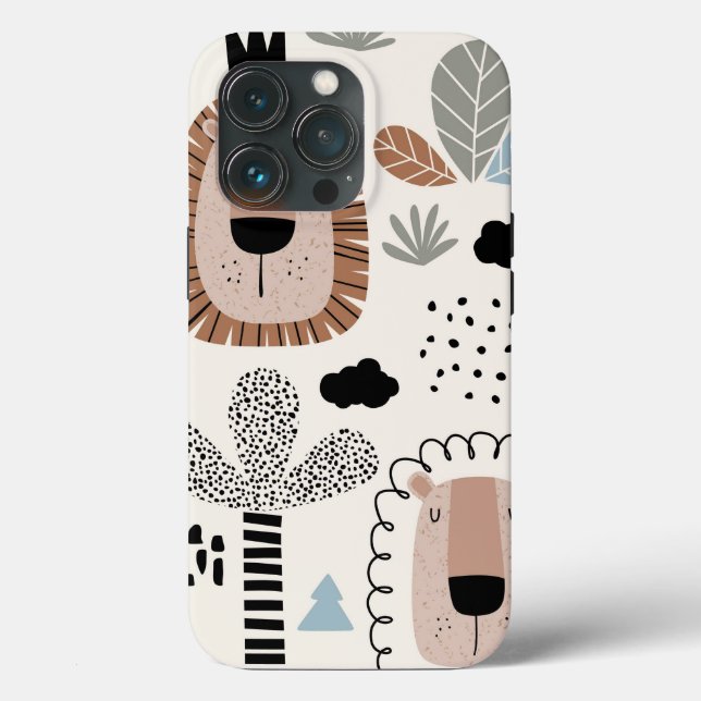 BL Lion BLack Beige Coque moderne Tough (Verso)