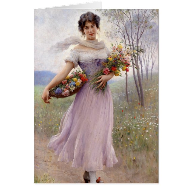 Blaas : Fille dans le lilas avec des fleurs (Devant)