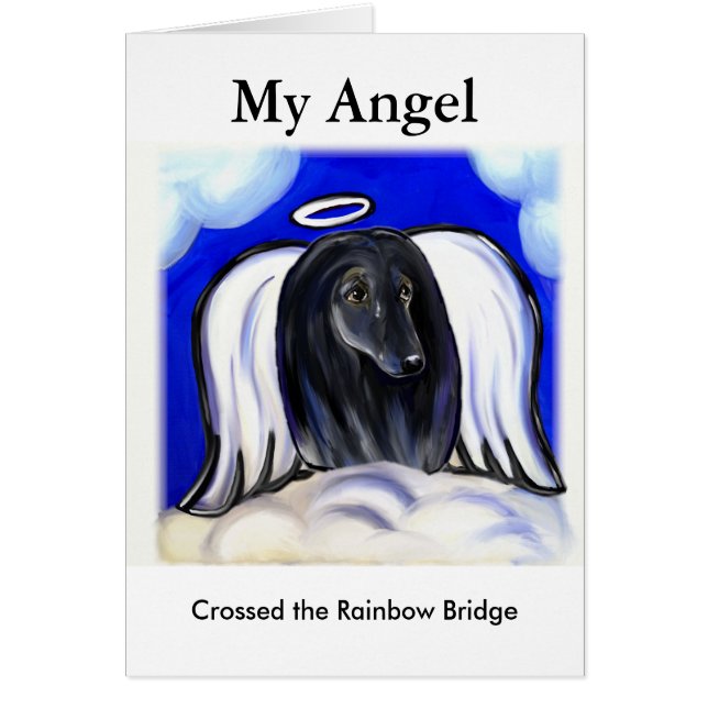 BLACK AFGHAN HOUND ANGEL (Devant)