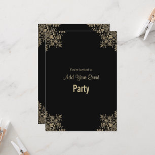 Black and Gold All Occasion Party Invitation