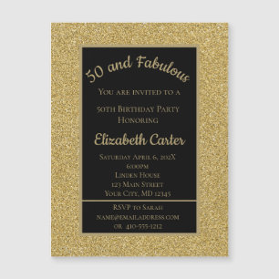 Black and Gold Glitter 50 et merveilleux Anniversa