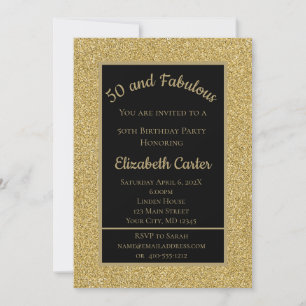 Black and Gold Glitter 50 et merveilleux Anniversa