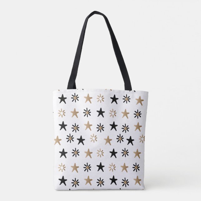 Black and Gold Stars Moderne tendance Sac fourre-t (Dos)