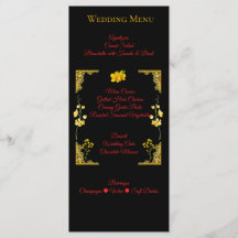 Black and Gold Wedding Menu Card