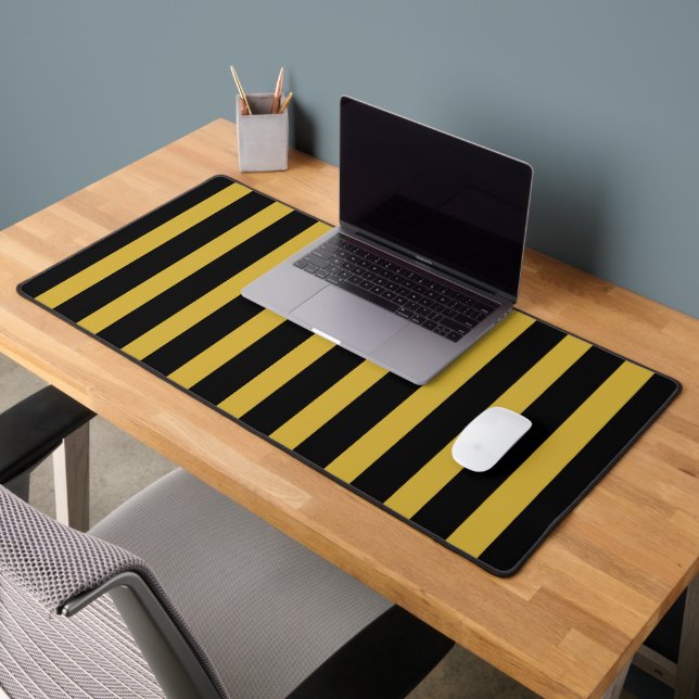 Black and Metallic Gold Vertical Striped Stylish (Bureau 2)