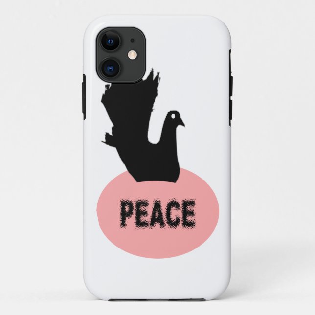 Black and Pink Peace Dove iPhone 5 Coque (Dos)