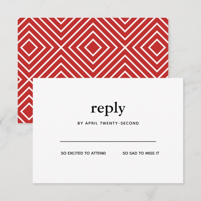 Black and Red Modern Bar Mitzvah Invitation Répons (Devant / Derrière)