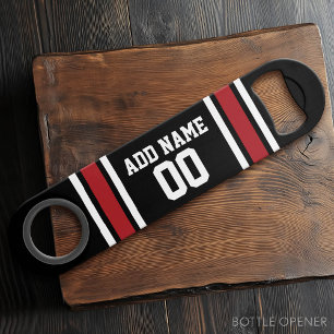 Black and Red Sports Jersey Nom personnalisé Numér