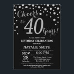 Black and Silver 40th Birthday Diamond Invitation<br><div class="desc">30e anniversaire Invitation avec Parties scintillant noire et argent Arrière - plan diamant. Confetti en argent. Anniversaire adulte. Hommes ou Femmes Anniversaire. Pour plus de personnalisation,  cliquez sur le bouton "Customiser" et utilisez notre outil de conception pour modifier ce modèle.</div>