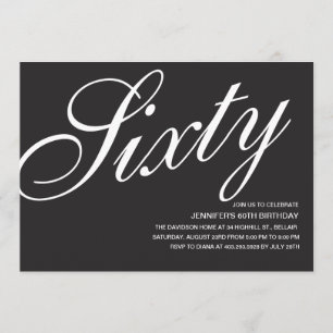Black and White 60e anniversaire Invitations
