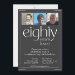 Black and White 80th Birthday Party Invitation<br><div class="desc">Quatre-vingt ans aimés. Elégante invitation de fête de 80ème anniversaire en noir et blanc avec trois photos. Surprenez votre être cher avec une fête spéciale célébrant ses 80 ans de vie.</div>