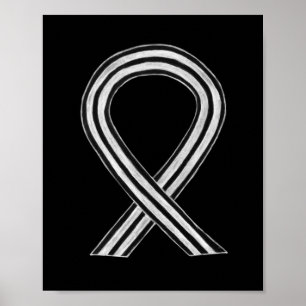 Black and White  Awareness Ribbon Angel Poster