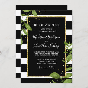 Black and White Be Our Guest Faire-part de mariage