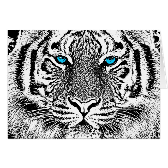Black And White Blue Eyes wild Tiger face (Devant horizontal)