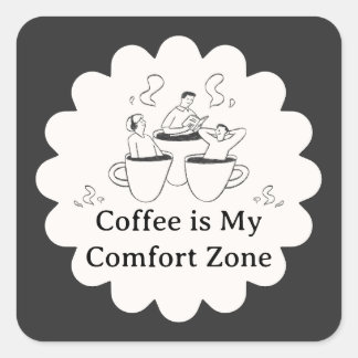 Black and White Coffee Comfort Zone Sticker