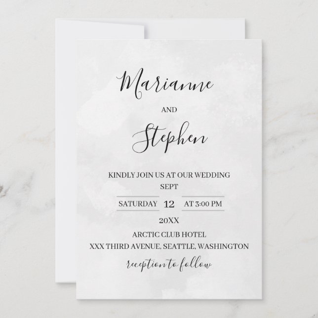 Black and White Elegant Minimalist Invitation (Devant)