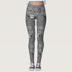 Black and White Leggings for Cat Lovers