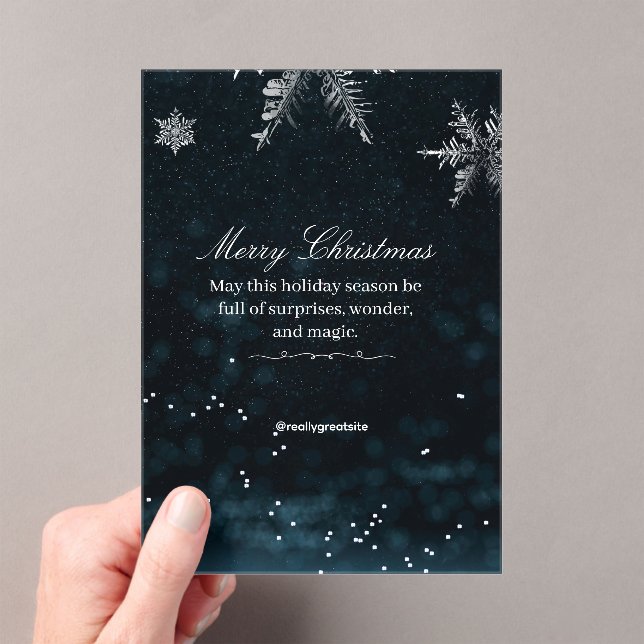 Black and White Merry Christmas Acrylic Invitation (In situ (ordinateur de poche))