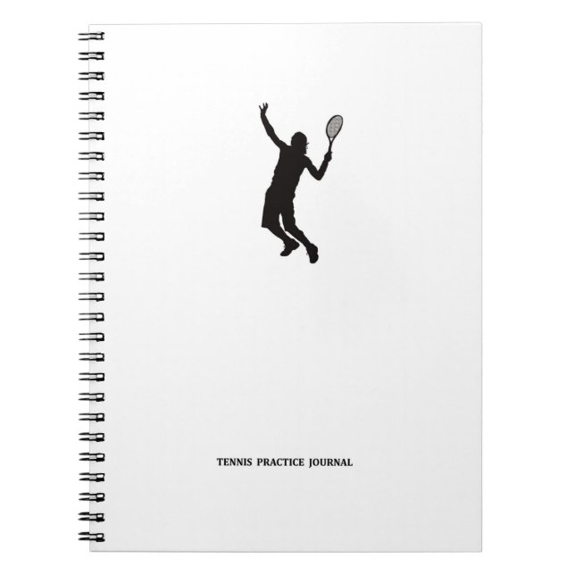 Black and White Motif Tennis Practice Journal (Devant)