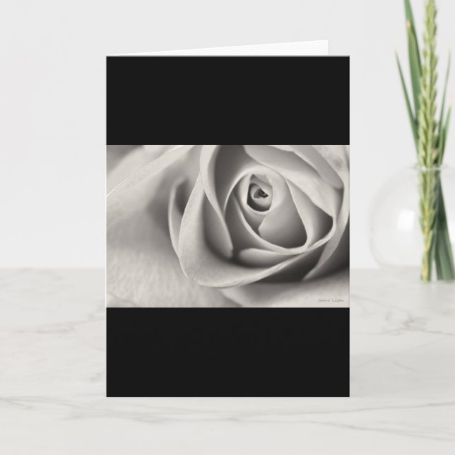 Black and White Rose, stationery, template (Devant)