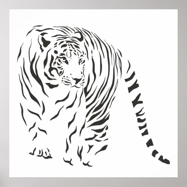 Black And White Tiger Poster (Devant)