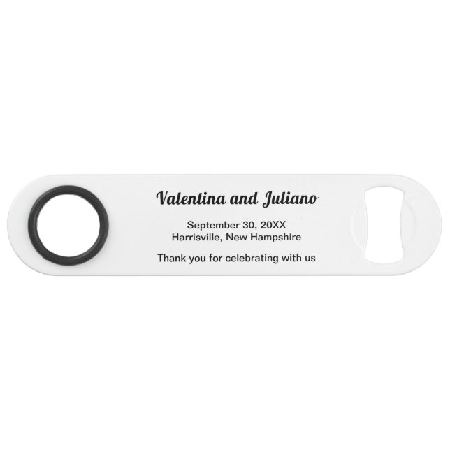 Black and White Wedding Bottle Opener (Devant (Horizontal))