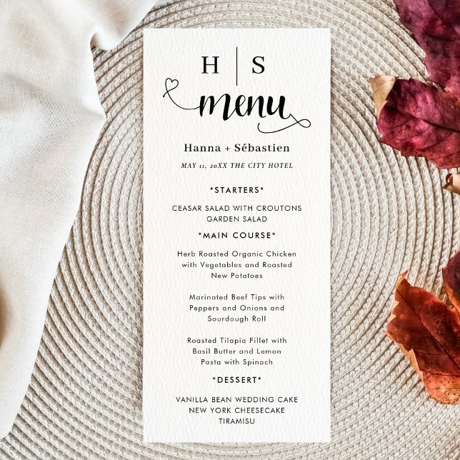 Black and White Wedding Menu (Créateur téléchargé)