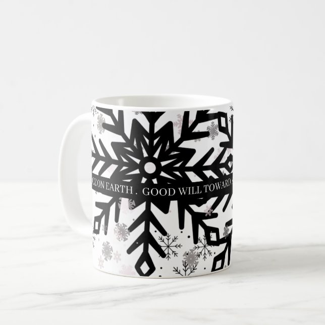 black and white with saying christmas mug (Devant gauche)