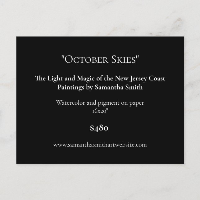 Black Art Exhibition Cartes d'exposition Art Étiqu (Devant)