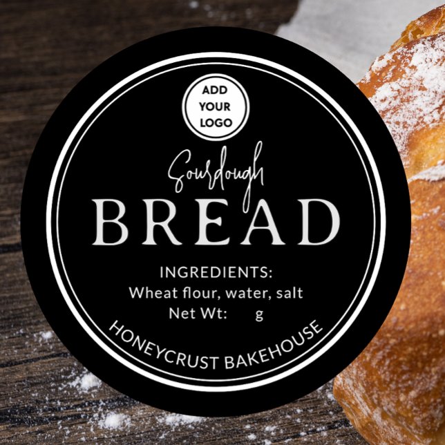 Black Bakery Sourdough Bread Add logo Sticker (Créateur téléchargé)