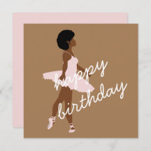 Black ballerina afro danseuse de ballet carte d'an