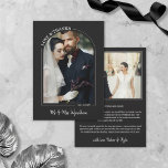 Black Beautiful Arch Mariage Photo Love & Merci<br><div class="desc">Beau et élégant carte de remerciements photo à envoyer à vos invités mariages. Carte de remerciements mariage double face avec deux photos, une dans un cadre en arc avec LOVE & THANKS écrit dans une courbe. Carte de remerciements mariage noir avec vos noms dans un script de brosse blanche moderne....</div>