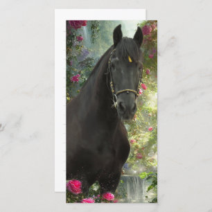 Black Beauty Friesian Horse - Carte de voeux